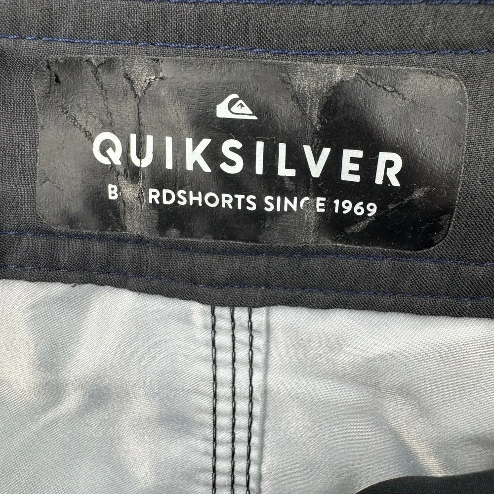 Quiksilver Board Shorts‎ Mens 32 Blue Striped Swim Trunks Beach Vacation